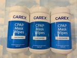 Lot (3) Carex Cpap Mask Wipes Unscented 62 Wet New. Price: $38.65.