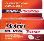 Motrin Dual Action With Tylenol, Ibuprofen & Acetaminophen 120 Count Bottle New. Price: $24.75.