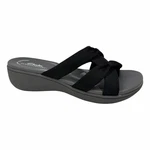 Clarks Cloudsteppers Breeze Rae Cam Slip-on Flat Black Grey Sandals Size 8W New. Price: $44.99.