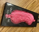 New Pink Glitz & Glam Satin Sleep Mask With Rhinestones. Price: $15.00.