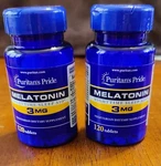 Puritans Pride Melatonin 3 Mg Tablets 120 Ct Bottles = 240 Count Sleep Aid.new. Price: $21.99.