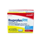 Leader Ibuprofen Pm 200 Mg Pain Relief And Nighttime Sleep-aid Caplets 40 Count New. Price: $13.91.