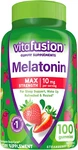 Vitafusion Max Strength Gummy Supplements, 10MG Melatonin, 100 Gummies New. Price: $12.50.