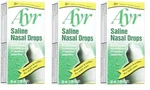 Ayr Saline Nasal Drops 1.69 Oz X 3 Packs New. Price: $18.79.