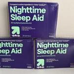 3 Pk: Up & Nighttime Sleep Aid, 25MG, 24 Softgels Ea., Exp (1/26) New. Price: $12.99.