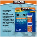 Kirkland Signature Aid Sleeping Pills, 2 X 96 Tablets, Bottle Easy Grip New. Price: $14.98.