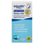 Equate Maximum Strength Diphenhydramine Hcl Sleep-aid Softgels, 50 Mg, 32 Count New. Price: $27.00.