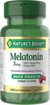 Nature's Bounty Melatonin 3MG Quick Dissolve Sleep Aid, Cherry Flavor, 240 Count New. Price: $10.89.