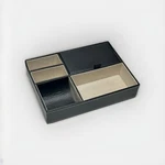 Leather Valet Tray Organizer Wallet Office Jewelry Coins Key Storage Box Tidy New. Price: $20.00.