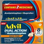 Advil Dual Action Back Pain Caplets Delivers 250MG Ibuprofen And 500MG... New. Price: $24.99.