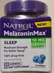 Natrol Melatonin Max Sleep Aid Blueberry Flavor Gummies, 10MG - 50 Count 11/25 New. Price: $9.99.