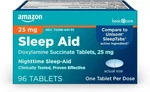 Amazon Basic Care Nighttime Sleep Aid Tablets Adults Doxylamine Succinate New. Price: $15.94.