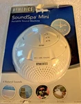 Homedics Sound Spa Mini Portable Machine White Ocean Rain Brook Dockside Open. Price: $17.95.