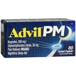 Advil Pm Pain Reliever Nighttime Sleep-aid 80 Coated Caplets New. Price: $18.95.