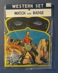 Old Vintage 1950'S Western Toy Set - Watch Badge & Lone Ranger Style Mask Unspecified. Price: $9.74.