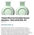 Hatch Rest Go Portable Mini Sound Machine For Babies - Slate New. Price: $39.00.