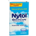 5 Pack Nytol Nighttime Sleep Aid Quick Caps, 16 Caplets New. Price: $28.05.