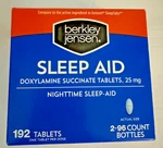Berkley Jensen Sleep Aid Tablets 2 X 96CT Bottles Compare To Unisom New. Price: $19.28.
