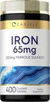 Iron Ferrous Sulfate 325MG, 65 400 Tablets Non-gmo, Gluten Free, And Vege New. Price: $17.99.