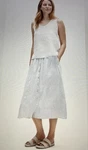 Eileen Fisher Size Med Midi Skirt Hemp & Organic Cotton Blue White Striped New. Price: $68.00.
