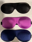 Lot Of Three 2D Sleep Eye Masks Padded Adjustable Straps Blue Purple & Black New. Price: $9.99.