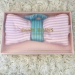 Bow Bliss Eye Mask Pink Purple Teal Striped Satin Sleep New Box. Price: $15.00.