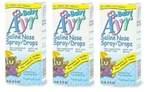 Ayr Baby's Saline Nose Spray Drops 1 Fl Oz X **3 Packs** New. Price: $16.29.