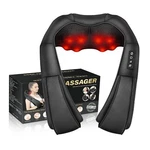 Wertyi Shaped Neck And Back Massager With Heat Shiatsu Kneading Device New. Price: $39.69.