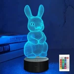 Lampeez 3D Rabbit Bunny Night Light Illusion For Kids, 16 Colors... New. Price: $25.29.