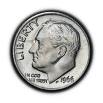 United States. 1966, 10 Cents - Roosevelt Dime, Fdr, Nasal Strip Variety Unspecified. Price: $16.99.