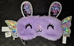 New Claires Bunny Face Beauty Eye Sleep Mask Purple Silver Sequin Ears Wings Nwt. Price: $9.95.
