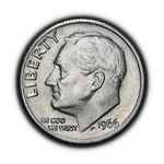 United States. 1966, 10 Cents - Roosevelt Dime, Fdr, Nasal Strip Variety 2 Unspecified. Price: $16.99.