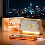 Vivilumens Dual Alarm Clock Wooden 20 White Noise Sound Machine Gentle Wake U... New. Price: $43.99.