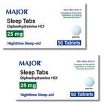 Major Sleep Tabs Diphenhydramine 25 Mg 50 Tablets Sominex (11-2028) Pack New. Price: $10.99.