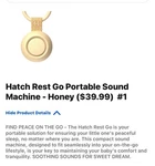 Hatch Rest Go Portable Mini Sound Machine For Babies - Putty New. Price: $39.00.