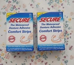 Lot 2 Secure Denture Adhesive Strips Zinc Free Waterproof Comfortable White New. Price: $25.99.