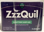 Zzzquil Nighttime Sleep Aid 25 Mg Diphenhydramine - 6 Boxes Of 8 Liquicaps Each New. Price: $25.00.