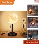 Unique 3D Moon Night Light - Dimmable Led Lamp, Perfect Gift For Kids & Adults New. Price: $20.99.