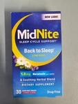 Midnite Sleep Support Low Dose 1.5MG Melatonin + Herbs 30 Cherry Tablets New. Price: $13.99.