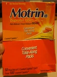 Motrin Ibuprofen Pain Reliever Travel/ Single Dose (2TABS/PK) 50 Packs 100 New. Price: $14.99.