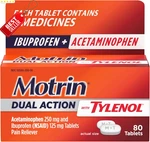 Dual Action Pain Reliever Ibuprofen 125MG Acetaminophen 250MG 80CT - Us New. Price: $24.95.