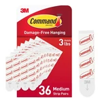 Command Indoor Replacement Strips, 36 Medium, White New. Price: $14.29.