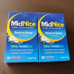 Midnite Sleep Support Low Dose 1.5MG Melatonin + Herbs 30 Tablets Cherry 5-27 New. Price: $25.00.