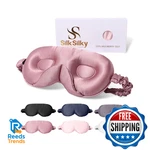 Silksilky 100% 22 Momme Mulberry Sleep Mask Upgraded 3D Contoured Eye New. Price: $40.33.