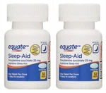 Pack Equate Nighttime Sleep-aid Doxylamine Succinate Tablets 25 Mg 64 Total New. Price: $10.00.