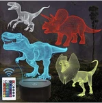 Fullosun Dinosaur 3D Night Light For Kids (4 Patterns 16 Colors) W/remote - New Open. Price: $19.95.