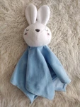 Baby Essentials White Sleeping Bunny Rabbit Security Blanket Lovey Blue & Used. Price: $19.99.