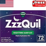 Vicks Zzzquil Nighttime Sleep Aid Liquicaps, Diphenhydramine Hci 25 Mg, 72 Ct . New. Price: $34.99.