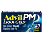 Advil Pm Liqui Gels 40 Count Pain Reliever And Nighttime Sleep Aid Capsules New. Price: $11.59.