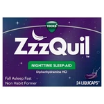 Vicks Zzzquil, Nighttime Sleep Aid Liquicaps, 25 Mg Diphenhydramine Hcl 24 New. Price: $8.50.
